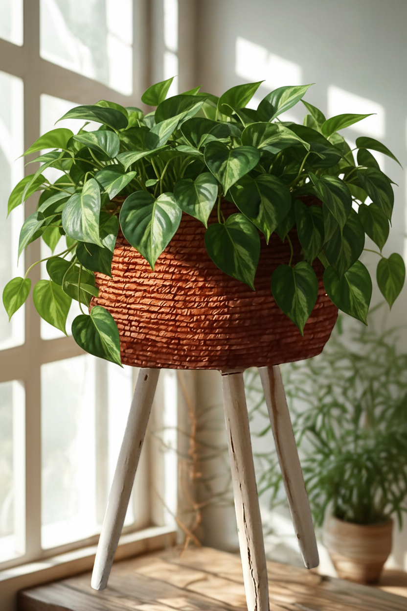 Macetero set 3 Fibra Madera 34x34x60cm