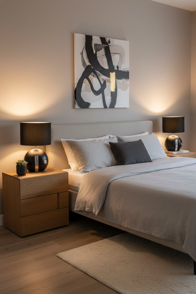 Tischleuchten Keramik Polyester Schwarz DKD Home Decor