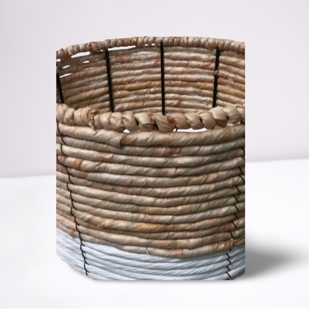 Macetero Set 3 Fibra Natural bicolor 32x32x60Cm