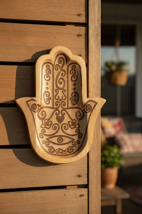 Dekoratives Hamsa-Hand-Tablett 22cmx30,5x3cm