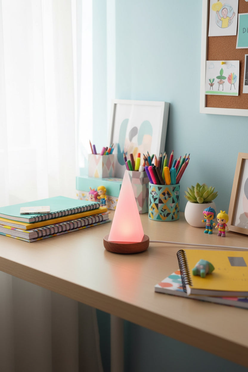 Selenit-Pyramide mit USB-C-Basis, ca. 10 cm