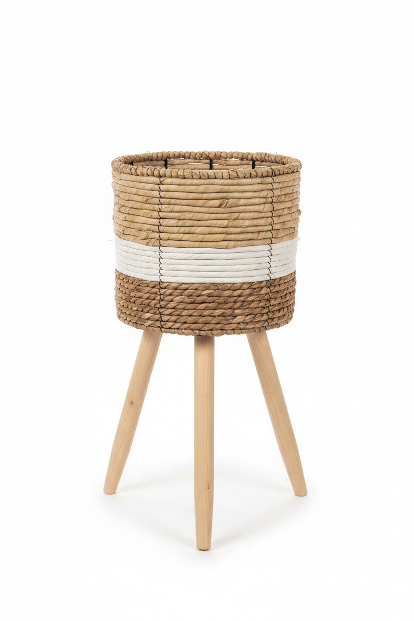 Macetero Set 3 Fibra Natural bicolor 32x32x60Cm