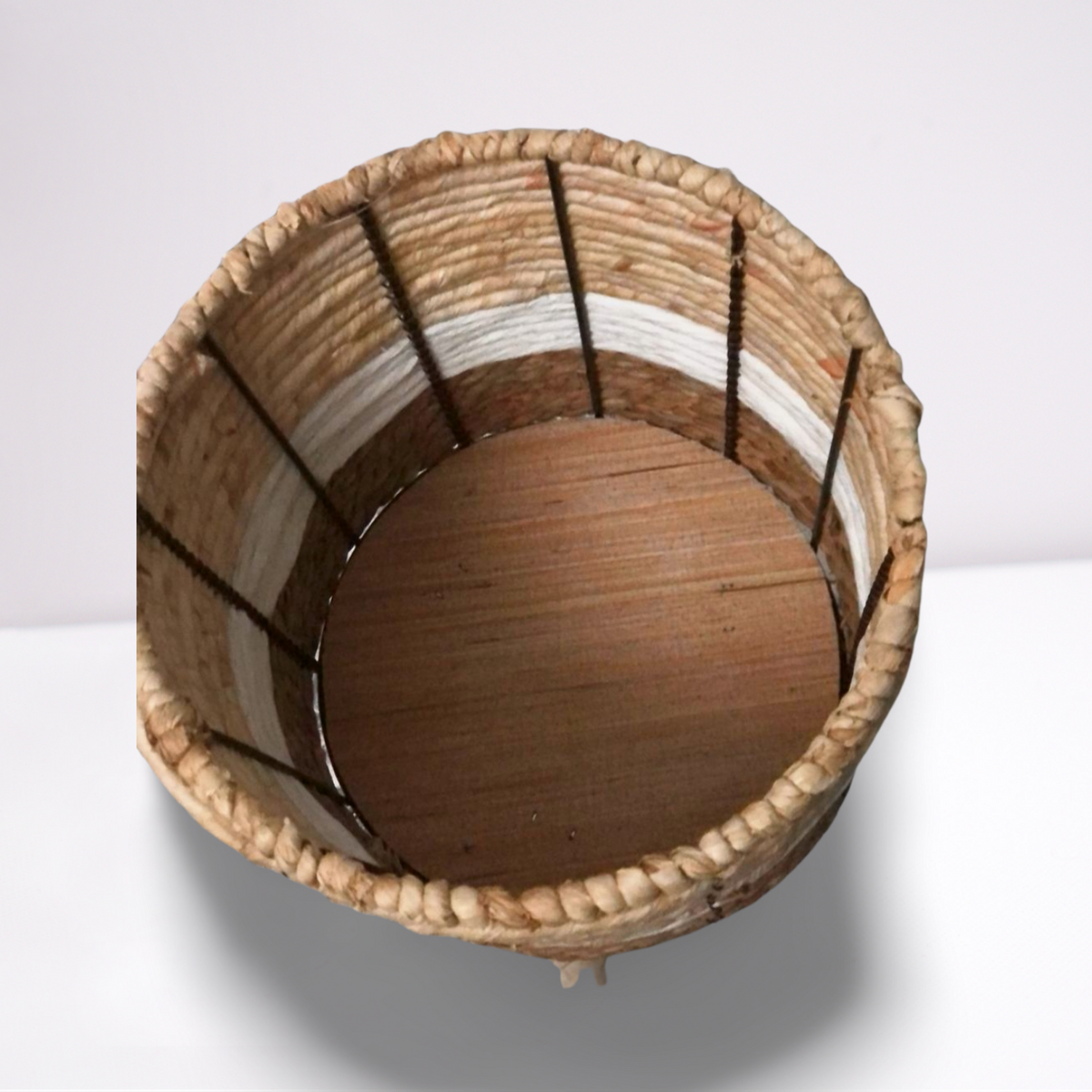 Macetero Set 3 Fibra Natural bicolor 32x32x60Cm