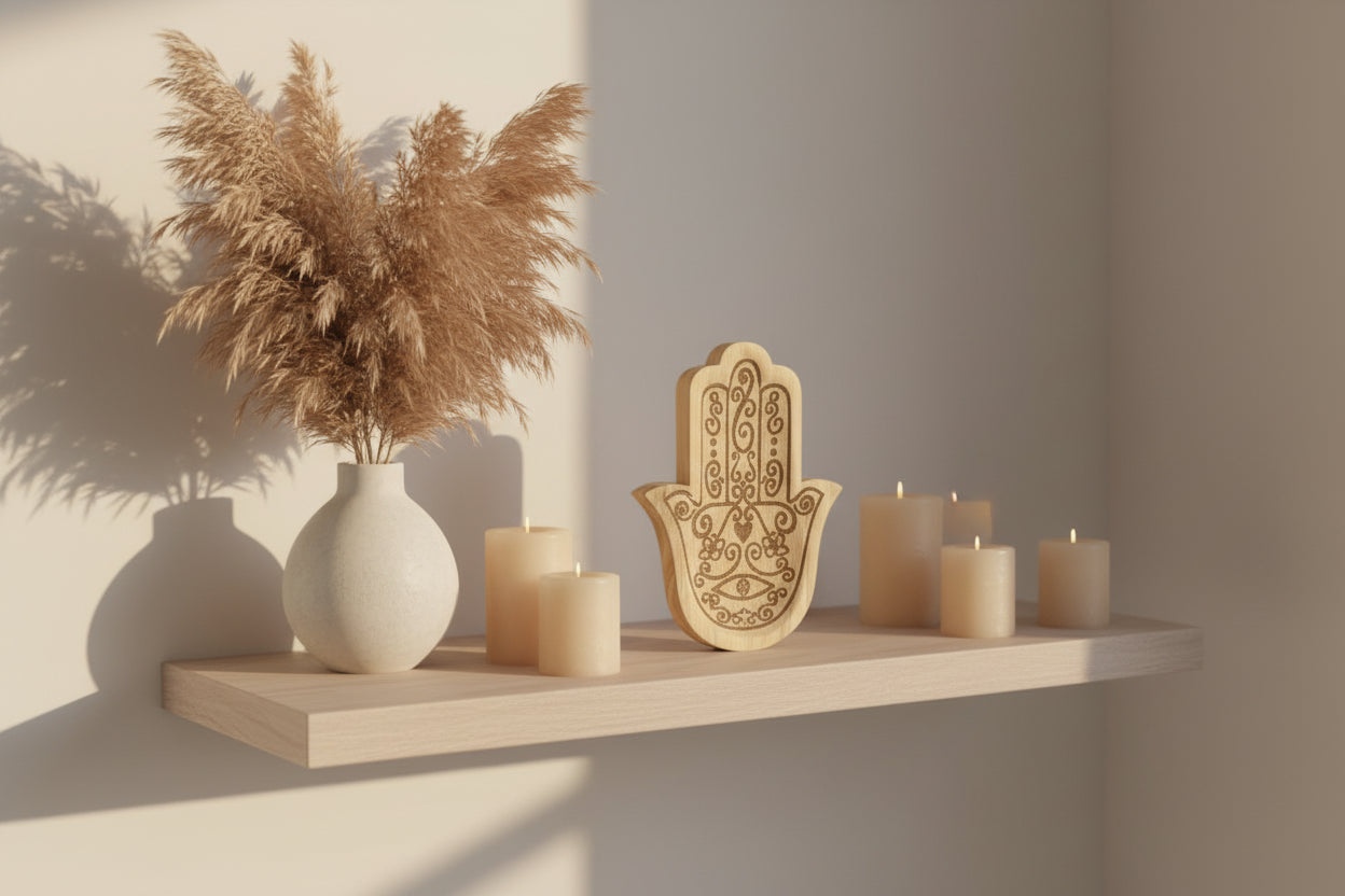 Bandeja decorativa Mano Hamsa 22cmx30,5x3cm