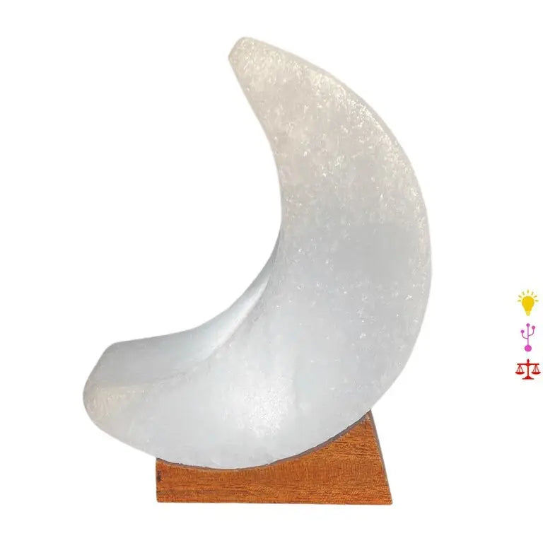 Mondförmige Salzkristalllampe