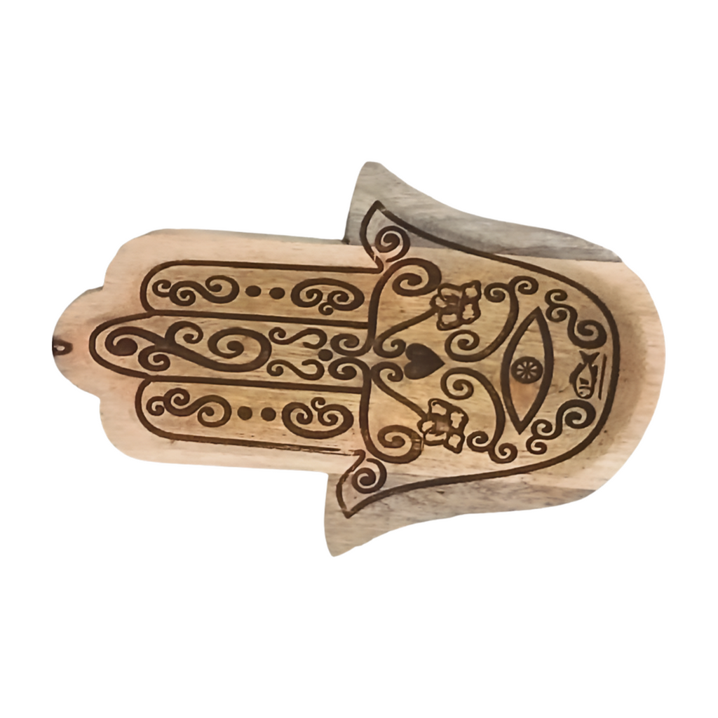Bandeja decorativa Mano Hamsa 22cmx30,5x3cm
