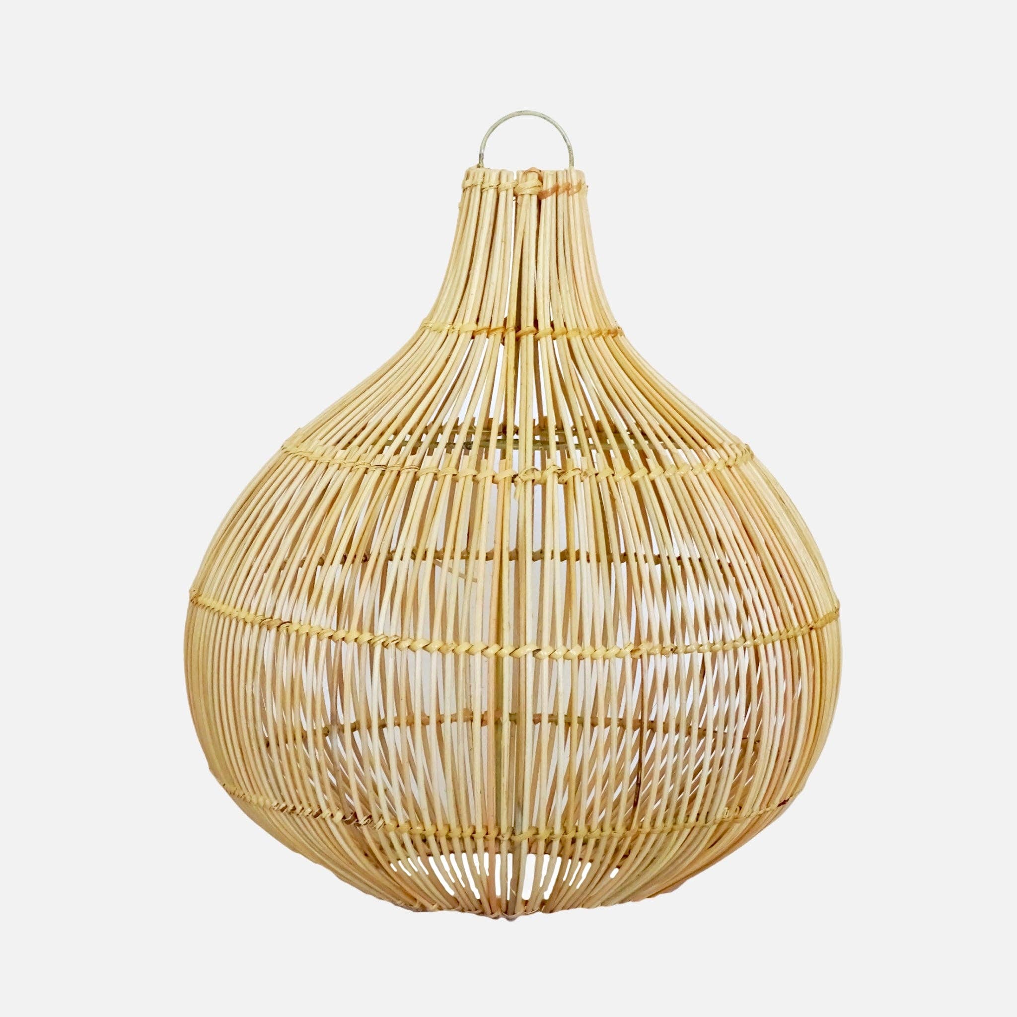 Rattan-Lampenschirm Mandala - schwarz-beige